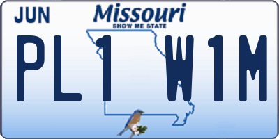 MO license plate PL1W1M