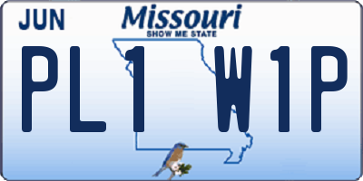 MO license plate PL1W1P