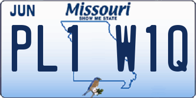 MO license plate PL1W1Q