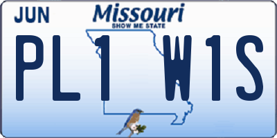 MO license plate PL1W1S