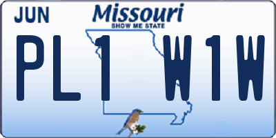 MO license plate PL1W1W