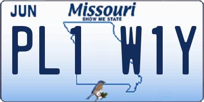 MO license plate PL1W1Y