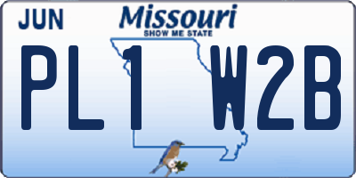 MO license plate PL1W2B