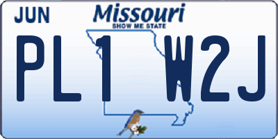 MO license plate PL1W2J