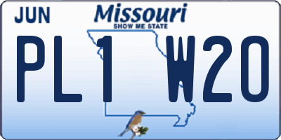 MO license plate PL1W2O
