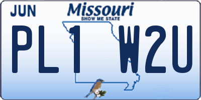 MO license plate PL1W2U