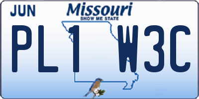 MO license plate PL1W3C