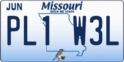 MO license plate PL1W3L
