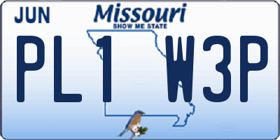 MO license plate PL1W3P