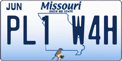 MO license plate PL1W4H