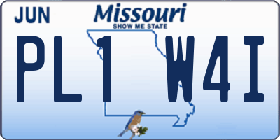 MO license plate PL1W4I