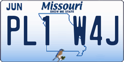 MO license plate PL1W4J