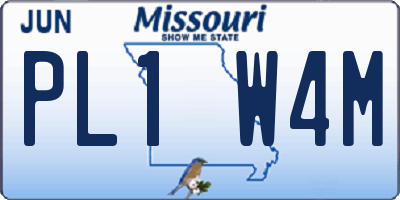 MO license plate PL1W4M