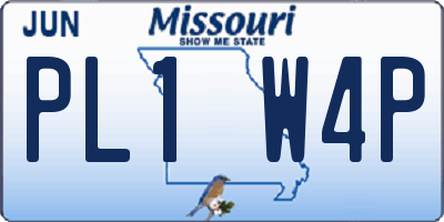 MO license plate PL1W4P