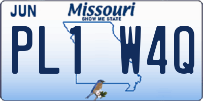 MO license plate PL1W4Q