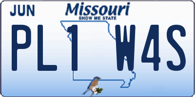 MO license plate PL1W4S