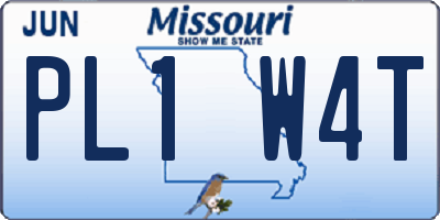 MO license plate PL1W4T