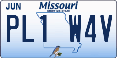 MO license plate PL1W4V