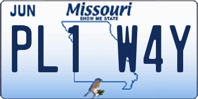 MO license plate PL1W4Y
