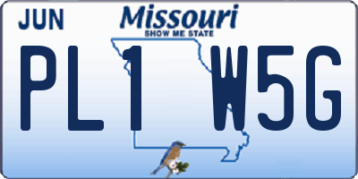 MO license plate PL1W5G