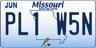 MO license plate PL1W5N