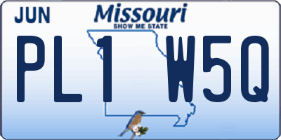 MO license plate PL1W5Q