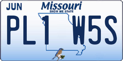 MO license plate PL1W5S