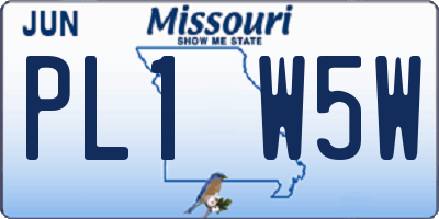 MO license plate PL1W5W