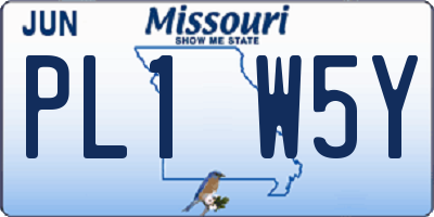 MO license plate PL1W5Y
