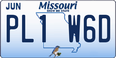 MO license plate PL1W6D