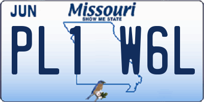 MO license plate PL1W6L