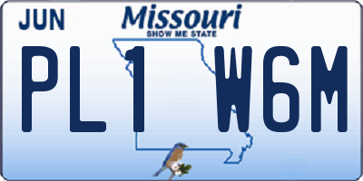 MO license plate PL1W6M