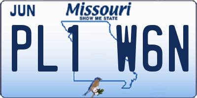 MO license plate PL1W6N