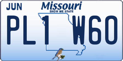 MO license plate PL1W6O
