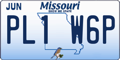 MO license plate PL1W6P