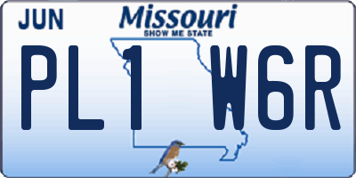 MO license plate PL1W6R