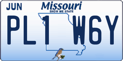 MO license plate PL1W6Y