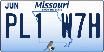 MO license plate PL1W7H