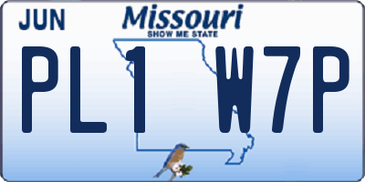 MO license plate PL1W7P