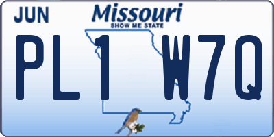 MO license plate PL1W7Q