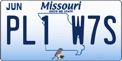 MO license plate PL1W7S