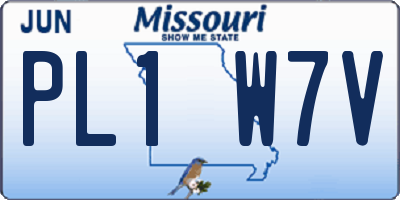MO license plate PL1W7V