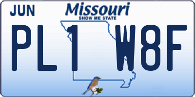 MO license plate PL1W8F