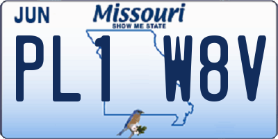 MO license plate PL1W8V