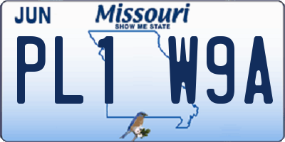 MO license plate PL1W9A