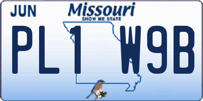 MO license plate PL1W9B