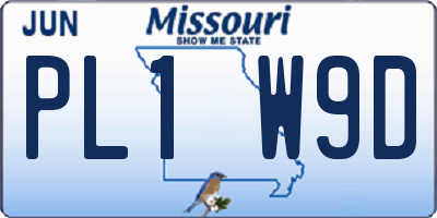 MO license plate PL1W9D