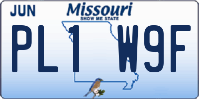 MO license plate PL1W9F
