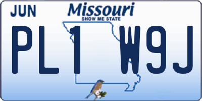 MO license plate PL1W9J