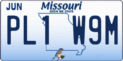 MO license plate PL1W9M